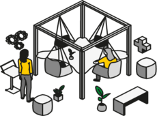 Piktogramm veranschaulicht wirtschaftlichen Vorteil