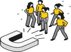 Piktogramm veranschaulicht Arbeitgeberattraktivität steigern