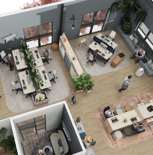 Modernes Büro von oben