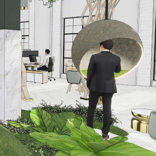 Telefonbox in einem Open Space-Büro