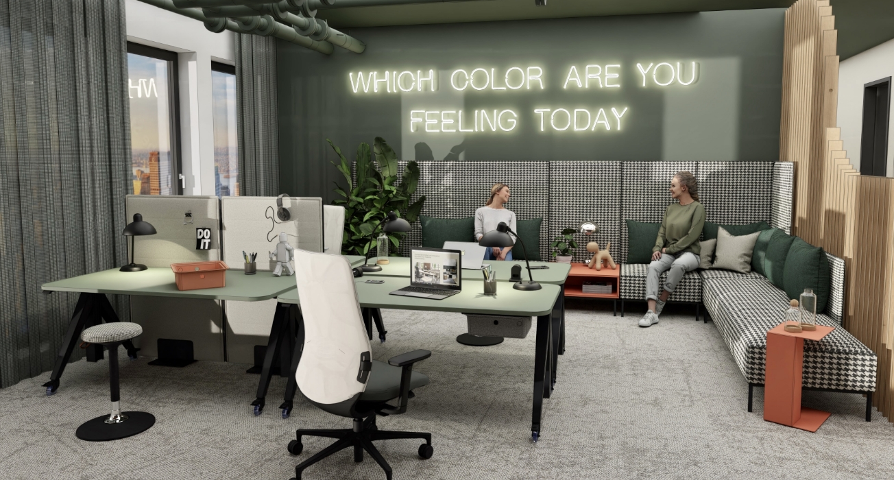 Büro-Bereich mit Möbeln in modernem Design