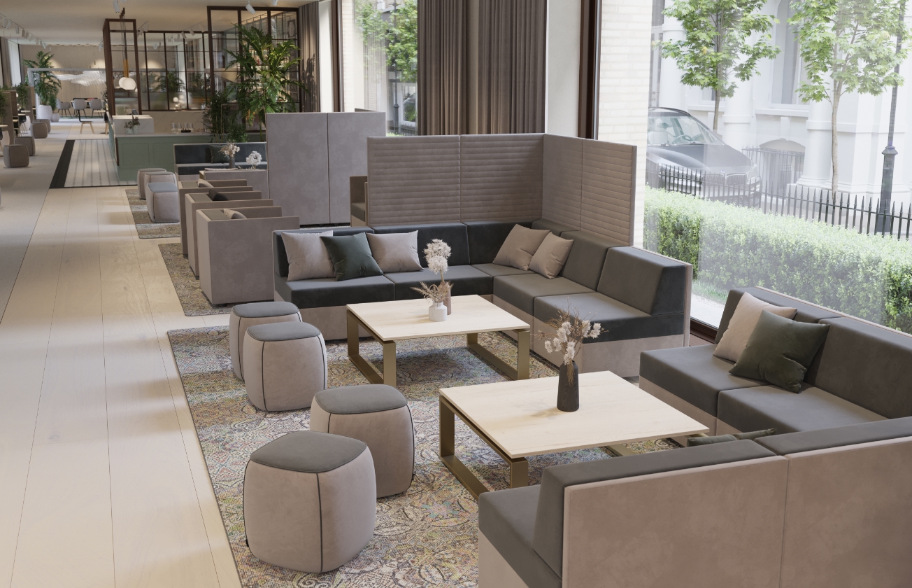 Lounge mit eleganter Inneneinrichtung